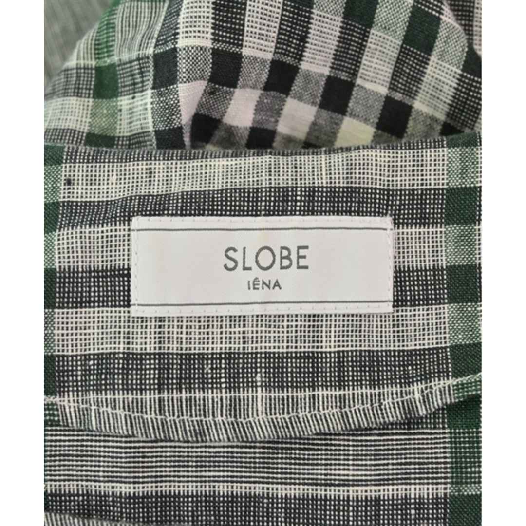 SLOBE IENA(スローブイエナ)のSLOBE IENA ワンピース F グレーx黒x緑等(チェック) 【古着】【中古】 レディースのワンピース(ひざ丈ワンピース)の商品写真