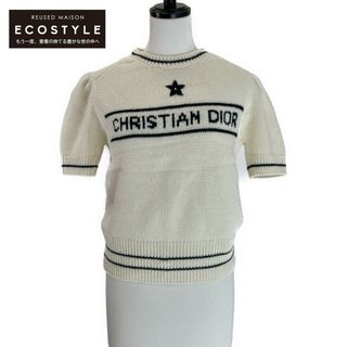 クリスチャンディオール(Christian Dior)のクリスチャンディオール 【美品/国内正規/21AW】154S09AM305 ロゴ入り ウール x カシミヤ ショートスリーブ ニットセーター/ F：40(ニット/セーター)