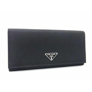 PRADA - ■極美品■ PRADA プラダ テスートナイロン 二つ折り 長財布 ウォレット メンズ レディース ブラック系 AX3840 