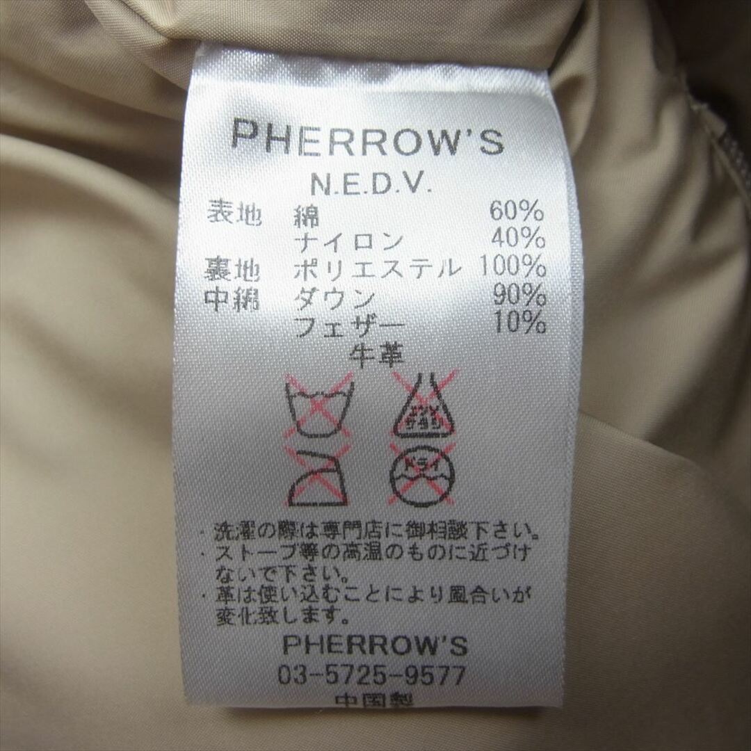 PHERROW'S(フェローズ)のPherrow's フェローズ  NEDV 60/40 レザーヨーク ダウン ベスト レッド系 38【中古】 メンズのトップス(ベスト)の商品写真