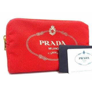 ■新品■未使用■ PRADA プラダ 1NA693 キャンバス ポーチ マルチケース 小物入れ レディース レッド系 AX3243 