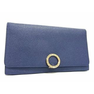 BVLGARI - ■新品■未使用■ BVLGARI ブルガリブルガリ レザー 二つ折り 長財布 ウォレット 小銭入れ 札入れ ブルー系 AX2994 