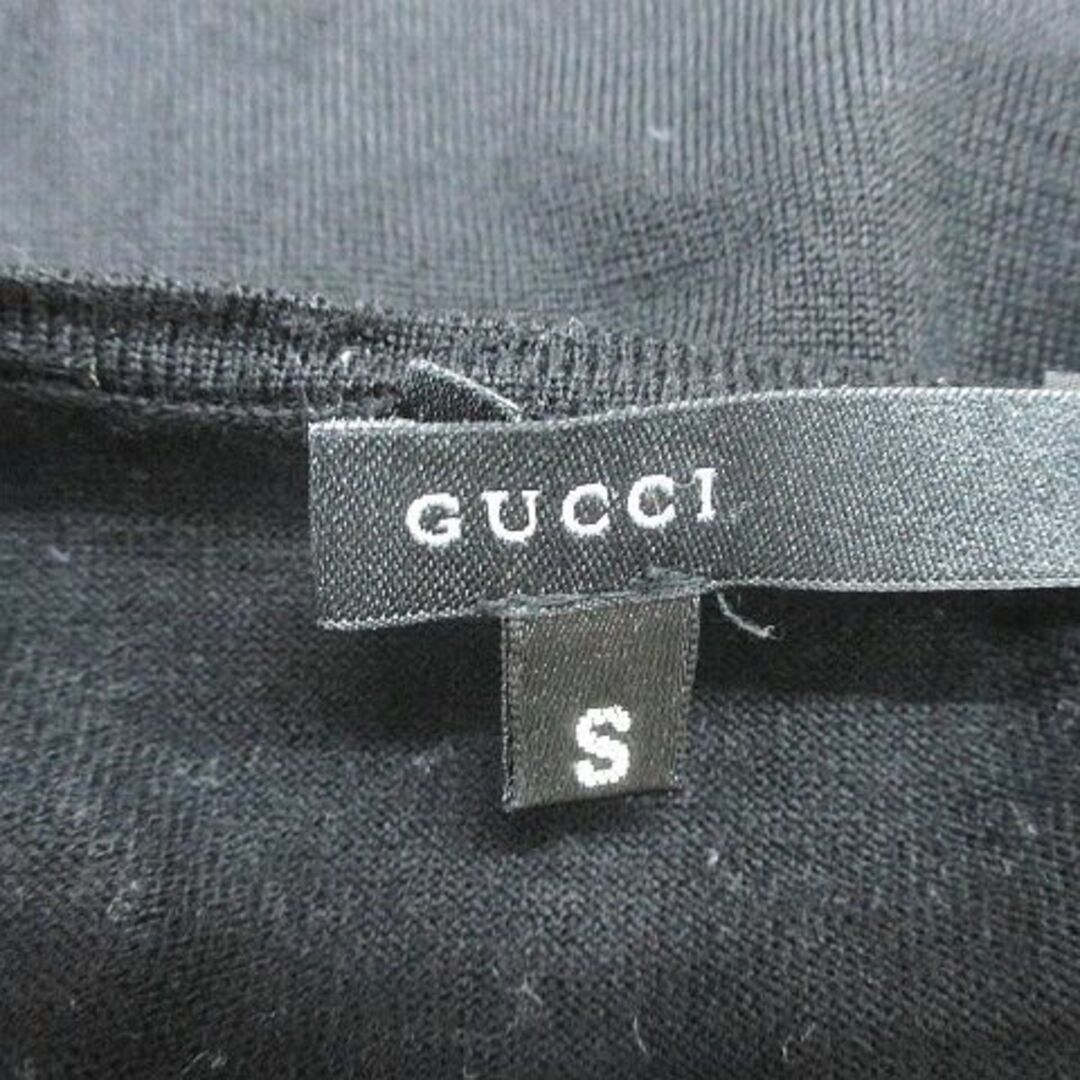 Gucci(グッチ)のGUCCI 半袖 カットソー S 黒系 ブラック 毛 ウール 無地 レディースのトップス(カットソー(半袖/袖なし))の商品写真