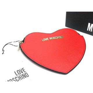 ■新品■未使用■ LOVE MOSCHINO ラブモスキーノ レザー ハート コインケース コインパース 小銭入れ レディース レッド系 AU9867 (その他)