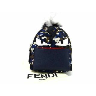 フェンディ(FENDI)の■新品■未使用■ FENDI フェンディ バッグバグズ モンスター ナイロン カモフラージュ バッグモチーフ キーホルダー ネイビー系 AV6605 (その他)