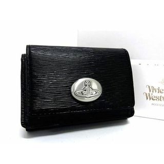 ヴィヴィアンウエストウッド(Vivienne Westwood)の■新品同様■ Vivienne Westwood ヴィヴィアンウエストウッド オーブ レザー コンパクト 三つ折り 財布 ウォレット ブラック系 AU9910 (長財布)