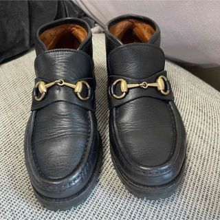 グッチ(Gucci)のGUCCI グッチ　ビットローファー　ハイカット　レザー　黒　36(ローファー/革靴)