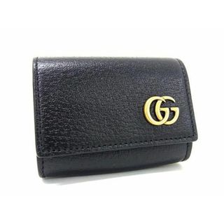 ■極美品■ GUCCI グッチ 645117 GGマーモント レザー キーホルダー AirPodsケース エアポッズケース ブラック系 AX3824 