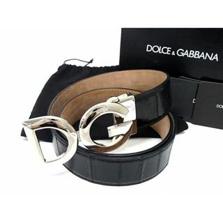 ドルチェアンドガッバーナ(DOLCE&GABBANA)の■新品同様■ DOLCE＆GABBANA ドルチェ&amp;ガッバーナ レザー シルバー金具 ベルト 表記サイズ 85CMｰ34INCH メンズ ブラック系 AS9643 (その他)