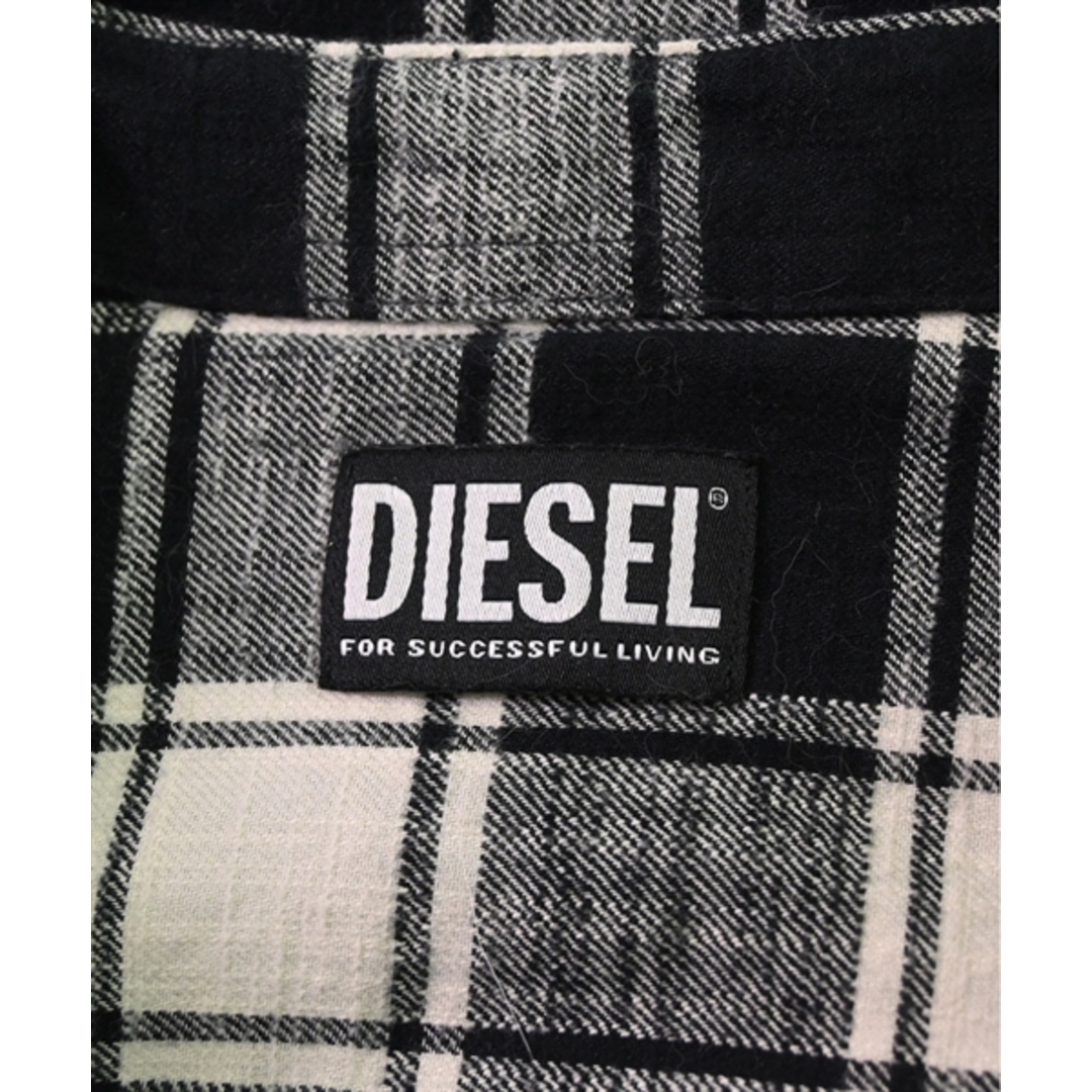 DIESEL(ディーゼル)のDIESEL ディーゼル カジュアルシャツ XS 黒x白xグレー(チェック) 【古着】【中古】 メンズのトップス(シャツ)の商品写真