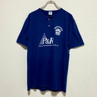 オーガスタ(AUGUSTA)のアメリカ古着　ヘンリーネック 半袖　Tシャツ　USA製　企業　ヴィンテージ(Tシャツ/カットソー(半袖/袖なし))