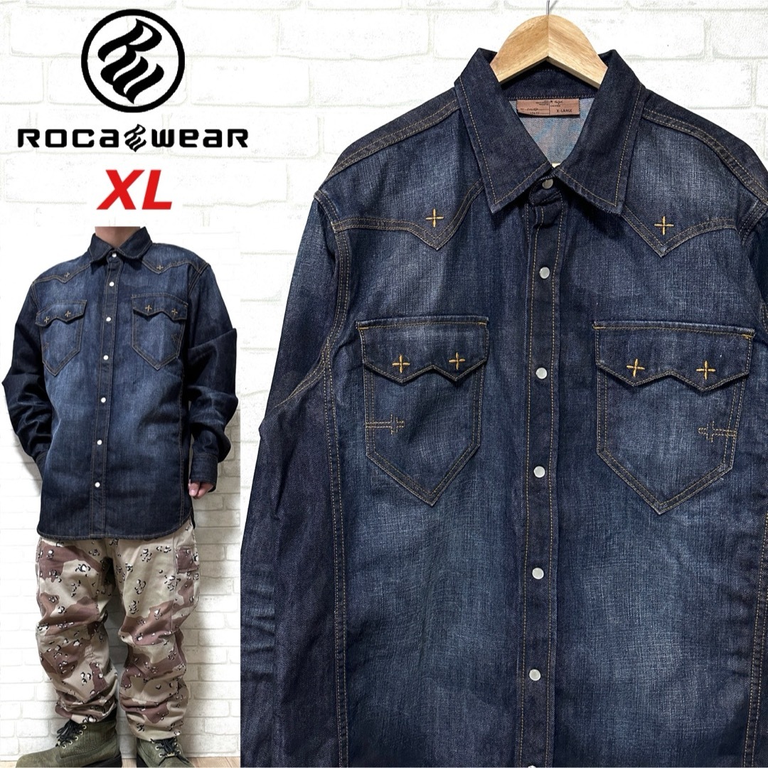 Rocawear(ロカウェア)のROCAWEAR ロカウェア ビッグシルエット XL デニムジャケット メンズのジャケット/アウター(Gジャン/デニムジャケット)の商品写真