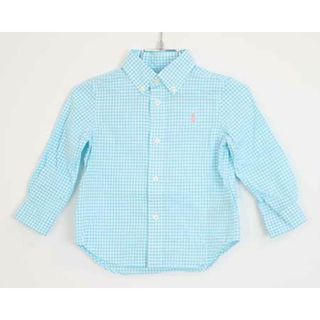 ラルフローレン(Ralph Lauren)の〓ラルフローレン/Ralph Lauren〓85cm  長袖シャツ  白×水色 【中古】子供服 キッズ kids ベビー baby 男の子 女の子 春 tops 503042(シャツ/カットソー)