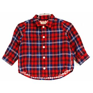 ミキハウス(mikihouse)の[ミキハウス/MIKIHOUSE]80cm 長袖シャツ 赤×紺系【中古】子供服 キッズ kids ベビー服 baby 男の子 春秋冬 802132 tops(シャツ/カットソー)