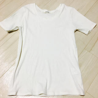 スピックアンドスパン(Spick & Span)の白リブTシャツ(Tシャツ(半袖/袖なし))