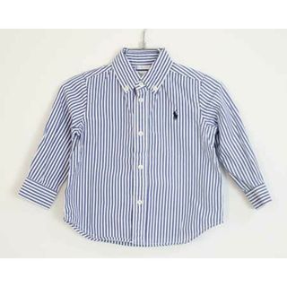 ラルフローレン(Ralph Lauren)の〓ラルフローレン/Ralph Lauren〓85cm  長袖シャツ  白×青 【中古】子供服 キッズ kids ベビー baby 男の子 女の子 春秋 tops 503042(シャツ/カットソー)