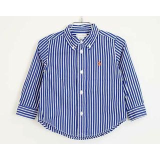 ラルフローレン(Ralph Lauren)の〓ラルフローレン/Ralph Lauren〓90cm  長袖シャツ  紺×白 【中古】子供服 キッズ kids ベビー baby 男の子 女の子 春秋 tops 503042(シャツ/カットソー)