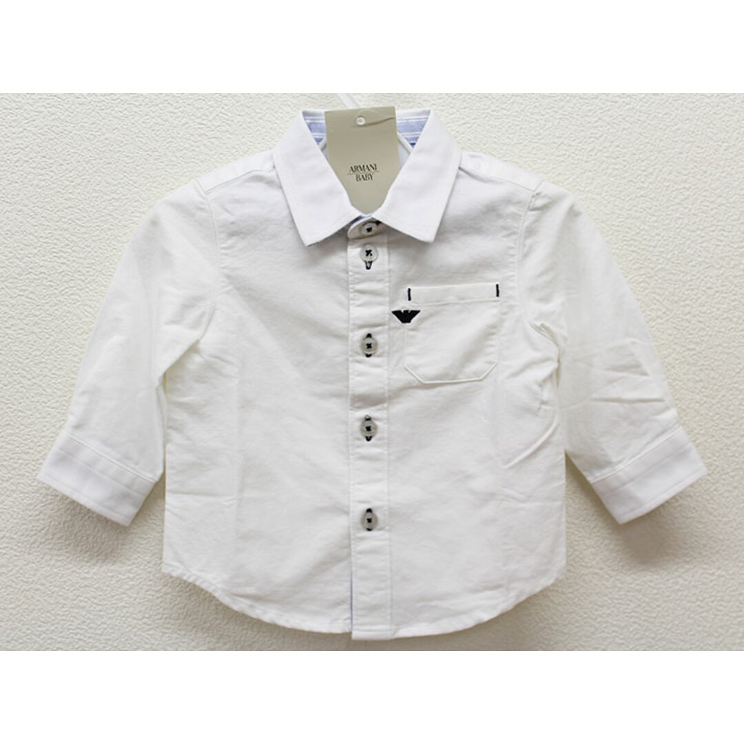 Armani(アルマーニ)の【値下げ!】新品 未使用品△アルマーニベビー/Armani baby△56cm(3M) 長袖シャツ 白 子供服 キッズ kids ベビー服 baby 男の子 春秋冬 409032 tops キッズ/ベビー/マタニティのベビー服(~85cm)(シャツ/カットソー)の商品写真