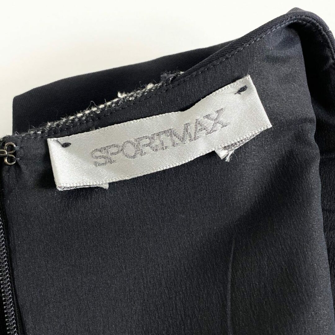 Max Mara(マックスマーラ)の39c10 SPORTMAX スポーツマックス ノースリーブワンピース 膝丈ワンピース S ブラック レディース 異素材切替 バックジップ レディースのワンピース(ひざ丈ワンピース)の商品写真