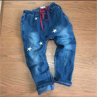 デニムダンガリー(DENIM DUNGAREE)の美品　デニム&ダンガリー　デニムパンツ 星柄　110(パンツ/スパッツ)