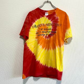 ヴィンテージ(VINTAGE)のアメリカ古着　タイダイ　イベント系　企業ロゴ　半袖　Ｔシャツ　スパイラル　P87(Tシャツ/カットソー(半袖/袖なし))