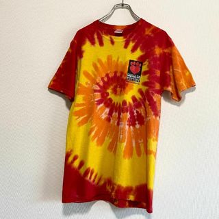 ヴィンテージ(VINTAGE)のアメリカ古着　半袖　Tシャツ　タイダイ　ボランティア　スパイラル　P85(Tシャツ/カットソー(半袖/袖なし))