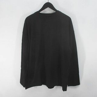 MUJI (無印良品) - 無印良品 良品計画 長袖 カットソー Tシャツ XL 黒系 ブラック 無地 綿