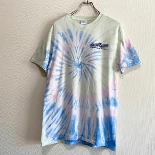 ヴィンテージ(VINTAGE)のアメリカ古着　タイダイ　半袖　Tシャツ　プリント　スパイラル　カラフル　フェス(Tシャツ/カットソー(半袖/袖なし))