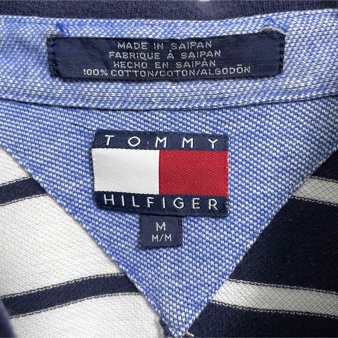 TOMMY HILFIGER(トミーヒルフィガー)の90s トミーヒルフィルガー　半袖ポロシャツ　刺繍ロゴ　メンズMサイズ メンズのトップス(ポロシャツ)の商品写真
