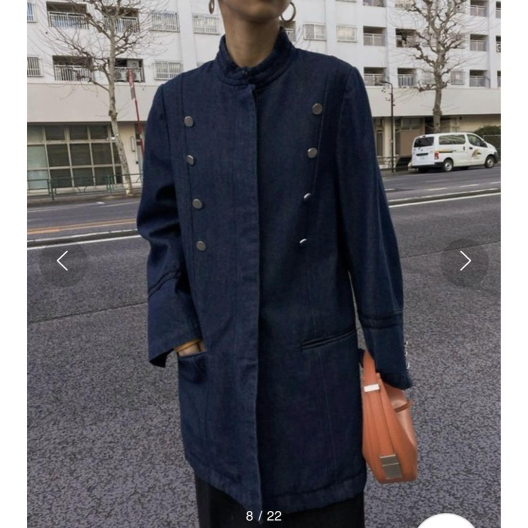 Ameri VINTAGE(アメリヴィンテージ)のDENIM NAPOLEON LIKE JACKET レディースのジャケット/アウター(Gジャン/デニムジャケット)の商品写真