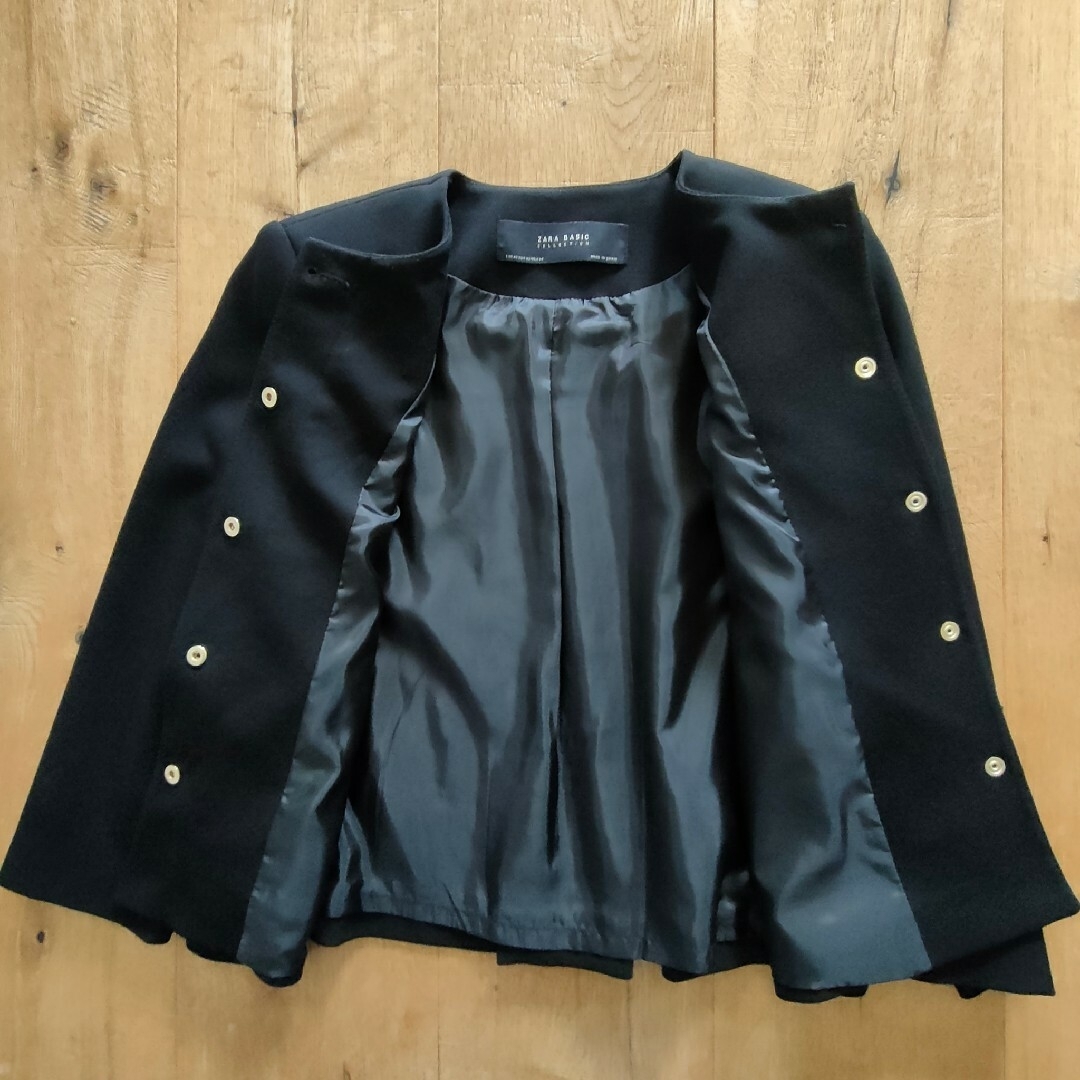 ZARA - ZARA ノーカラージャケット ブラック XSの通販 by うあも ZARA - ZARA ノーカラージャケット ブラック XSの通販 by うあも