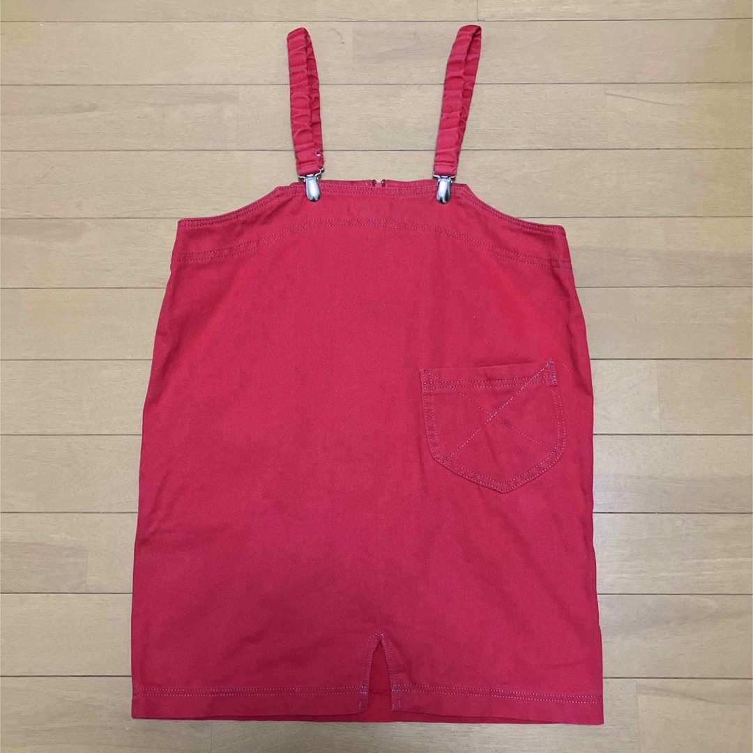 ジャンパースカート　レッド　ALOR RINK   130 キッズ/ベビー/マタニティのキッズ服女の子用(90cm~)(スカート)の商品写真