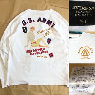 AVIREX ロンT XL 白 上野商会 CAMP 長袖 tシャツ