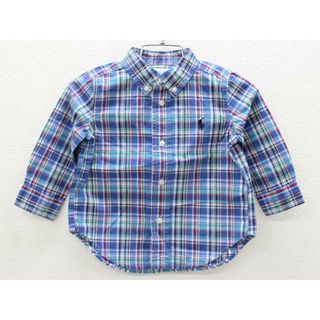 ラルフローレン(Ralph Lauren)の【値下げ!】▽ラルフローレン/Ralph Lauren▽80cm 長袖シャツ 青×マルチカラー【中古】子供服 キッズ kids ベビー服 baby 男の子 春 131032 tops(シャツ/カットソー)