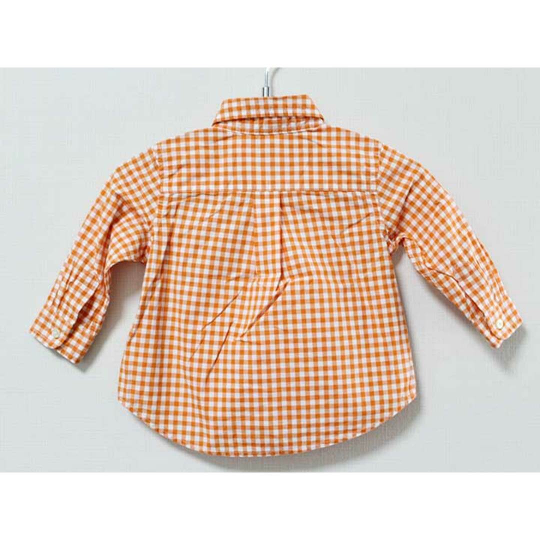 Ralph Lauren(ラルフローレン)の《ラルフローレン/Ralph Lauren》75cm 長袖シャツ 白×オレンジ【中古】子供服 キッズ kids ベビー服 baby 男の子 春 713032 tops キッズ/ベビー/マタニティのベビー服(~85cm)(シャツ/カットソー)の商品写真