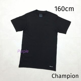 チャンピオン(Champion)の【中古】チャンピオン 綿100%クルーネックTシャツ 160cm／ブラック(Tシャツ/カットソー)