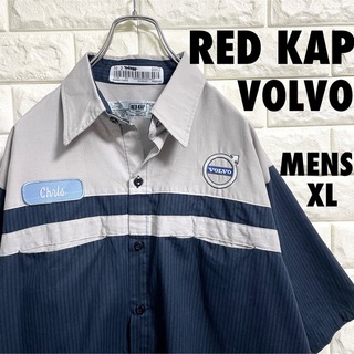 RED KAP - RED KAP ボルボ　VOLVO 半袖ワークシャツ　企業ロゴ　メンズXLサイズ