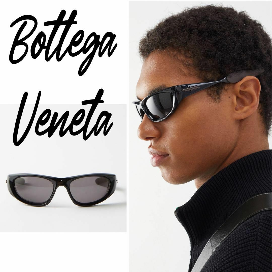 Bottega Veneta(ボッテガヴェネタ)のボッテガ ヴェネタ ブラック オーバルサングラス BV1184S D-FRAME メンズのファッション小物(サングラス/メガネ)の商品写真