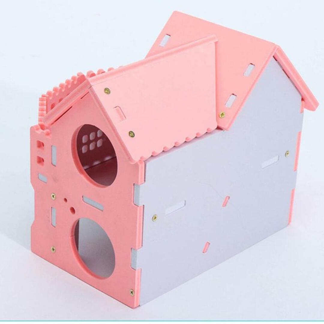 1225 2階建てお城ハウス ピンク色 小サイズ 1個 ハムスター その他のペット用品(小動物)の商品写真