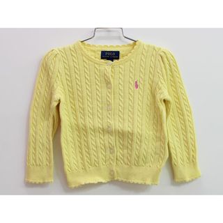 ラルフローレン(Ralph Lauren)の▲ラルフローレン/Ralph Lauren▲90cm コットンケーブルニットカーディガン 黄【中古】子供服 キッズ kids ベビー服 baby 女の子 春秋 tops 222042(カーディガン/ボレロ)