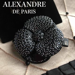 アレクサンドルドゥパリ(Alexandre de Paris)のアレクサンドルドゥパリ　豪華♡総スワロフスキー♡ブラック♡カメリアバレッタ(バレッタ/ヘアクリップ)