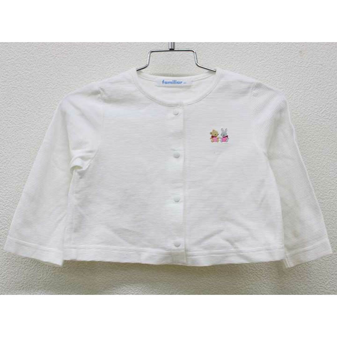 familiar(ファミリア)の▽ファミリア/familiar▽80cm 長袖カーディガン 白【中古】子供服 キッズ kids ベビー服 baby 女の子 春 tops 512042 キッズ/ベビー/マタニティのベビー服(~85cm)(カーディガン/ボレロ)の商品写真