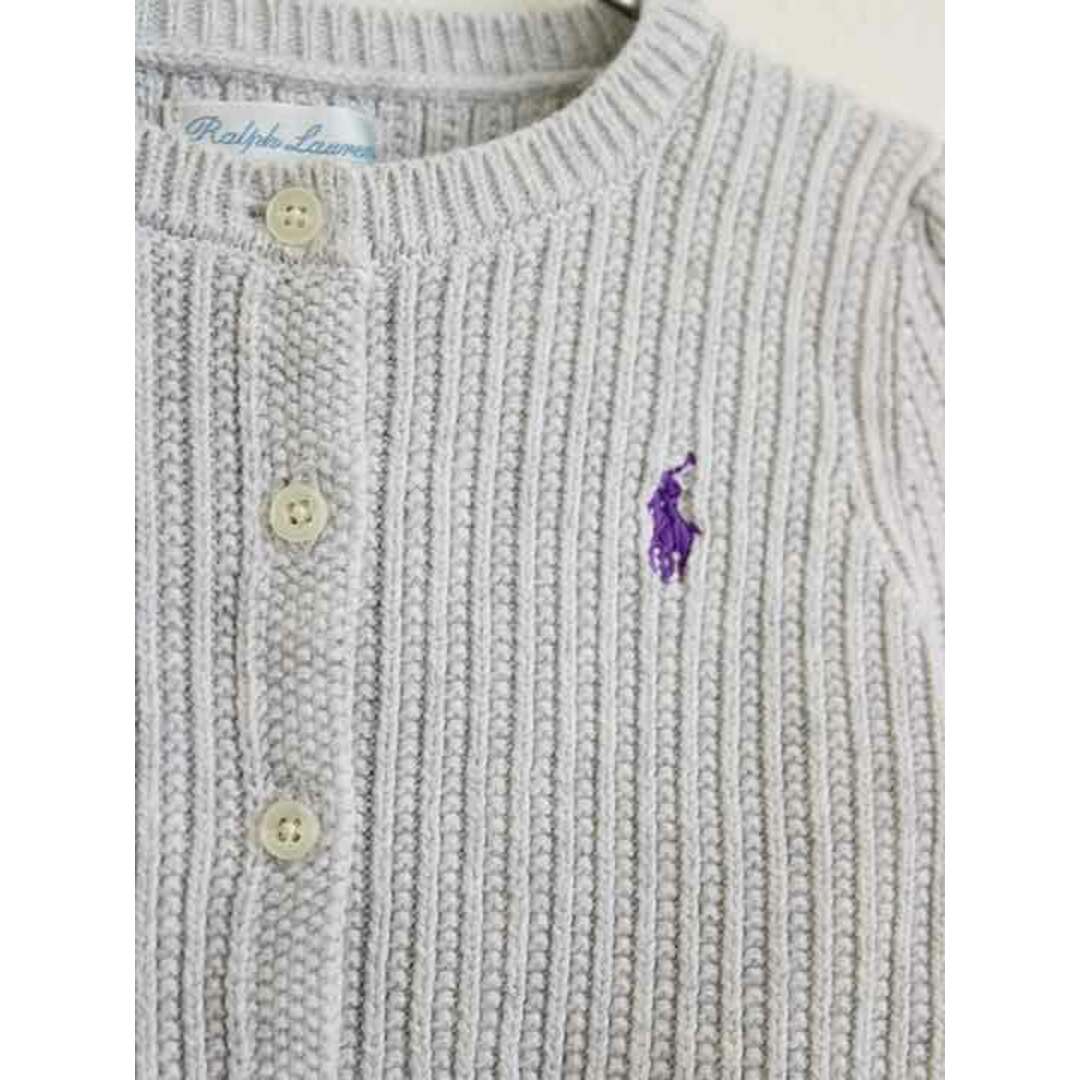 Ralph Lauren(ラルフローレン)の†ラルフローレン/Ralph Lauren†90cm 長袖カーディガン グレー【中古】子供服 キッズ kids ベビー服 baby 男の子 女の子 春秋 tops 902042 キッズ/ベビー/マタニティのベビー服(~85cm)(カーディガン/ボレロ)の商品写真