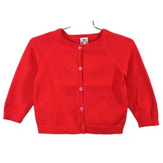 【値下げ!】[ボントン/BONTON]86cm カーディガン 赤【中古】子供服 キッズ kids ベビー服 baby 女の子 春秋 603032 tops(カーディガン/ボレロ)