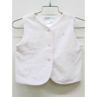 ファミリア(familiar)の▽ファミリア/familiar▽80cm リバーシブルベスト ピンク＆白【中古】子供服 キッズ kids ベビー服 baby 女の子 春夏 tops 122042(その他)