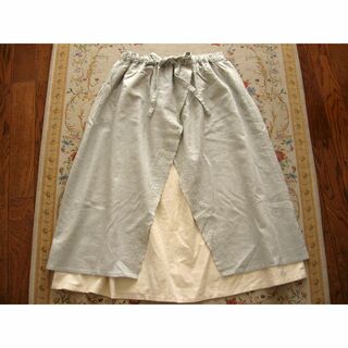 サマンサモスモス SM2 スカラップ刺繍エプロン風スカート Mサイズ ミント