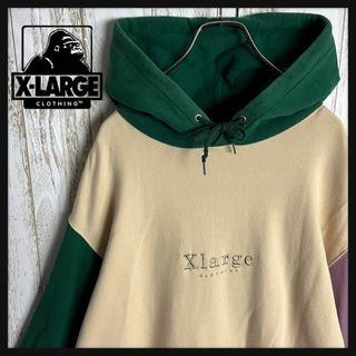 エクストララージ(XLARGE)の【希少XLサイズ】エクストララージ☆センター刺繍ロゴパーカー マルチカラー 人気(パーカー)