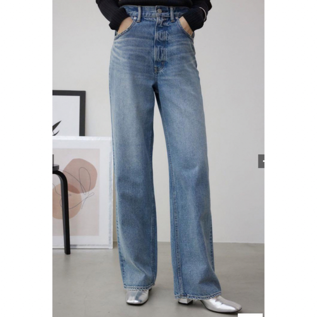 AZUL by moussy(アズールバイマウジー)のAZUL DENIM ハイウエストワイドデニム 250GAS11-004K レディースのパンツ(デニム/ジーンズ)の商品写真