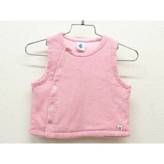 プチバトー(PETIT BATEAU)の【値下げ!】■プチバトー/PETIT BATEAU■74cm ベスト 白×ピンク【中古】子供 キッズ kids ベビー服 baby 女の子 秋冬 409032 tops(その他)