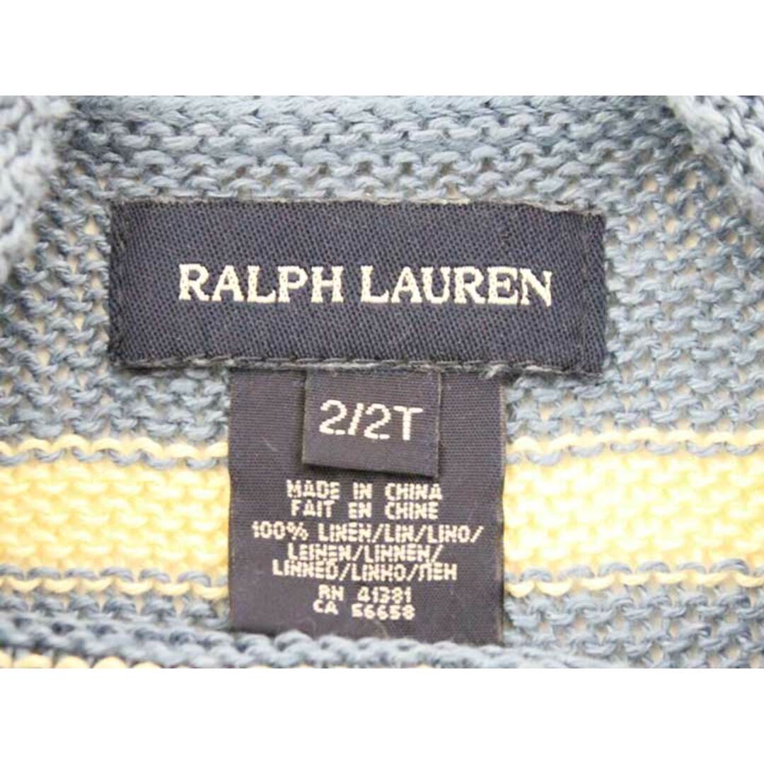 Ralph Lauren(ラルフローレン)の〓ラルフローレン/Ralph Lauren〓95cm リネンセーター/ニット ホワイト×ブルー 麻100％【中古】子供服 キッズ kids ベビー服 baby 男の子 女の子 春 tops 602042 キッズ/ベビー/マタニティのベビー服(~85cm)(ニット/セーター)の商品写真